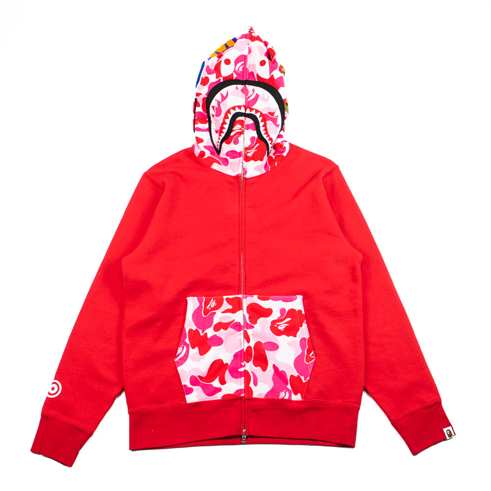 ABC Camo Shark Full Zip Hoodie (Red) - Image 2