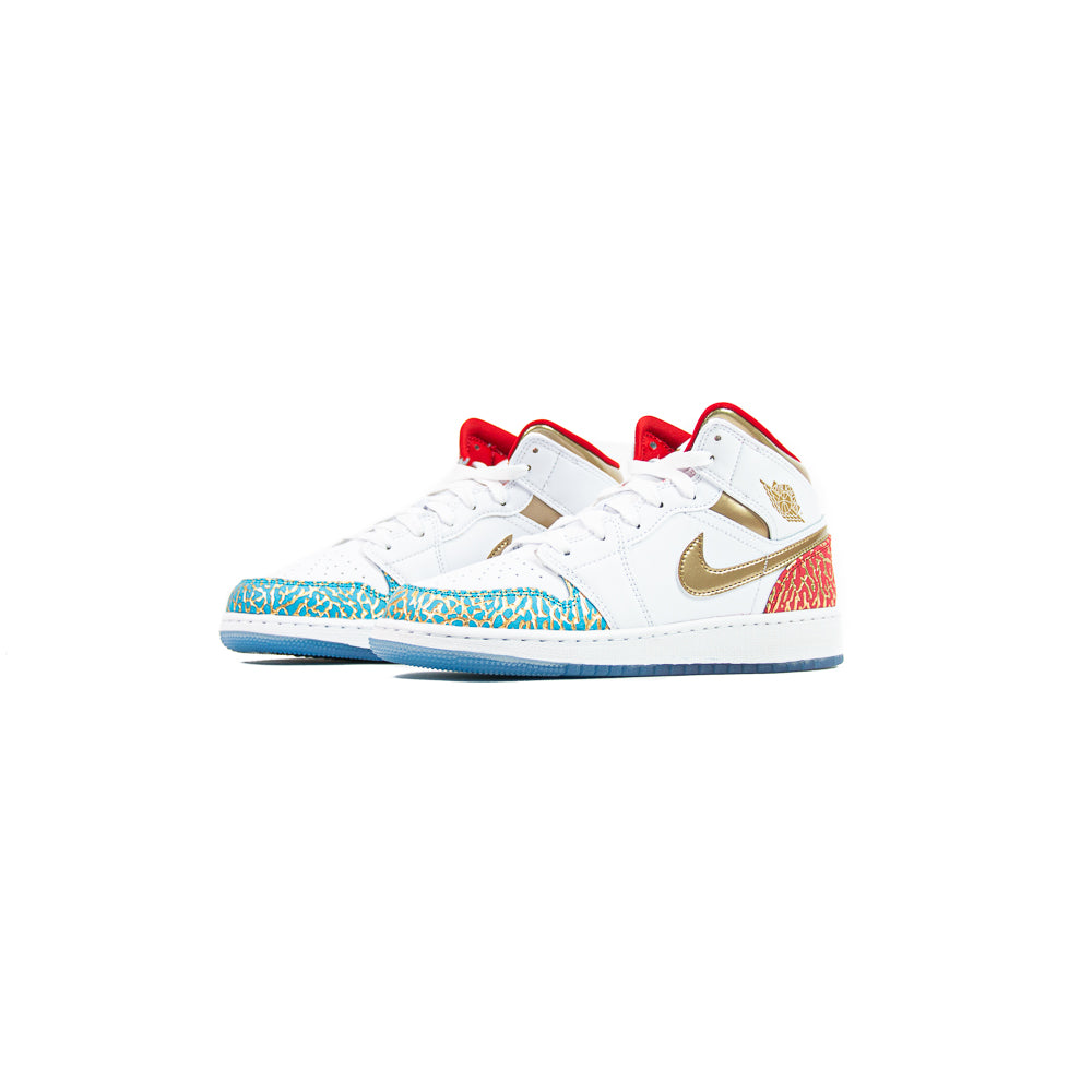 Air Jordan 1 Mid SS GS (White/Metallic Gold) - Image 2