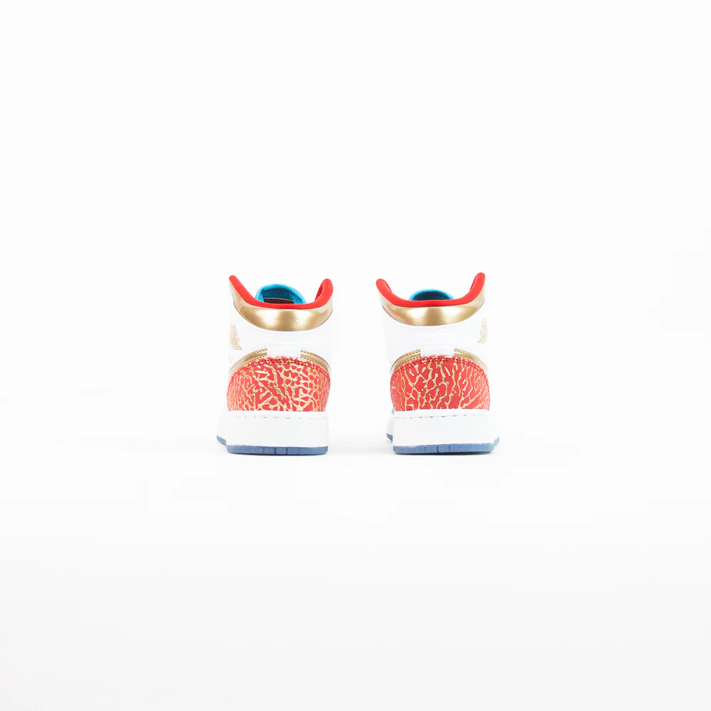Air Jordan 1 Mid SS GS (White/Metallic Gold) - Image 3
