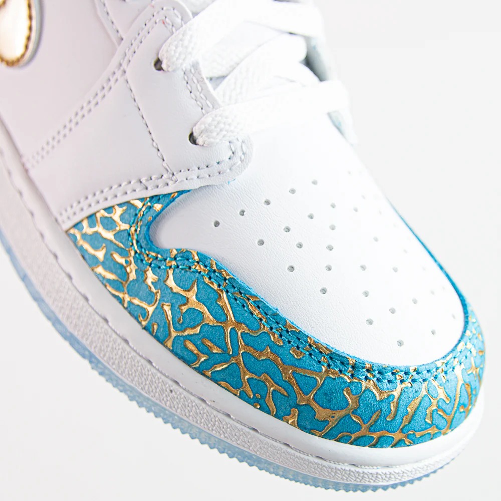 Air Jordan 1 Mid SS GS (White/Metallic Gold) - Image 4
