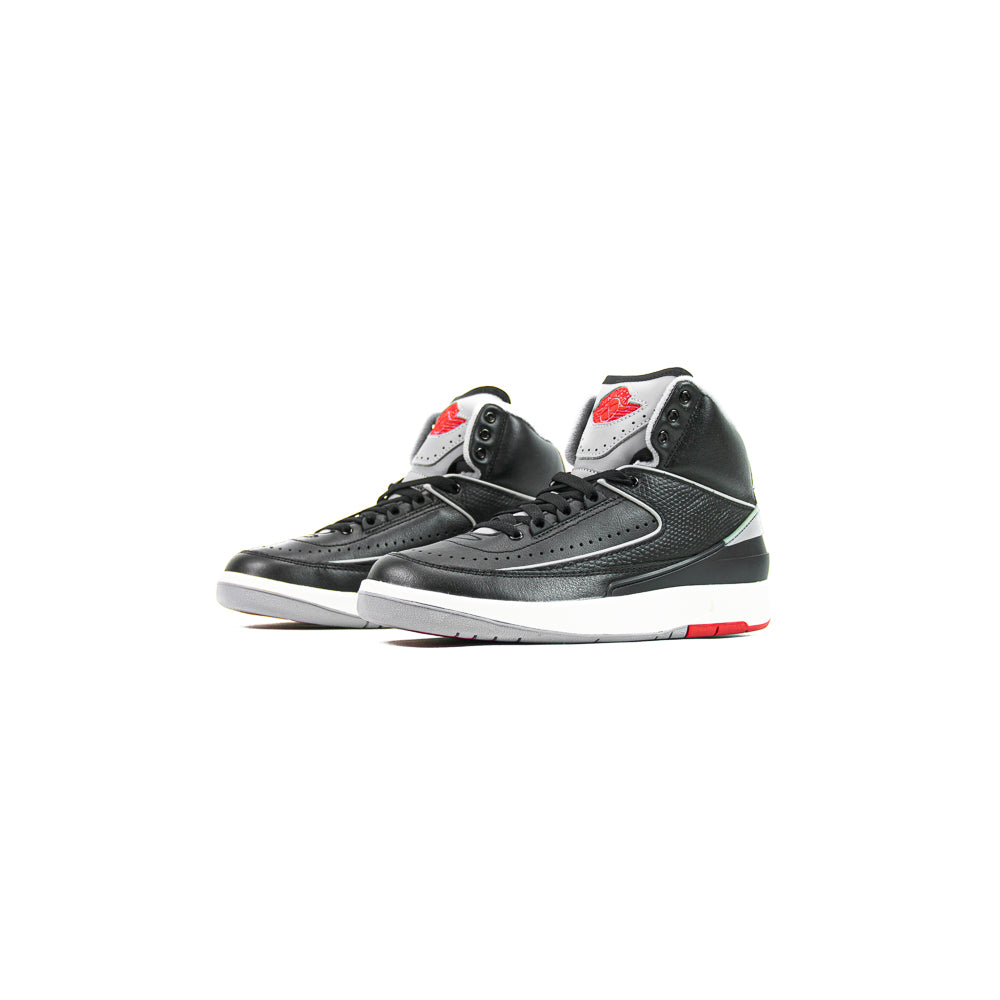 Air Jordan 2 Retro GS (Black/Cement Grey-Fire Red) - Image 2