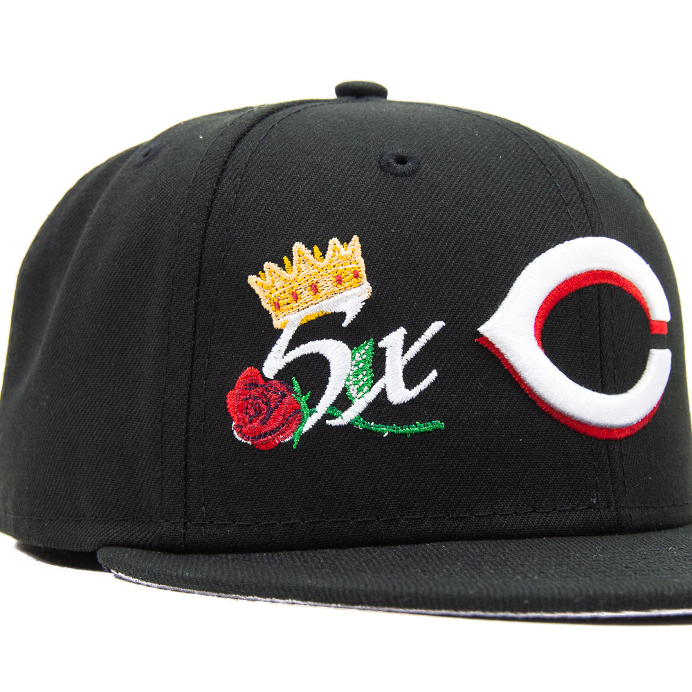 Cincinnati Reds Crown Champs Fitted Cap (Black) - Image 4