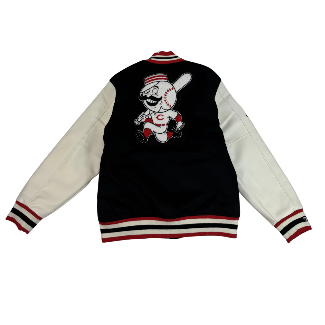Reds Off Day Varsity Jacket Vintage Logo (Red/Black) - Image 2