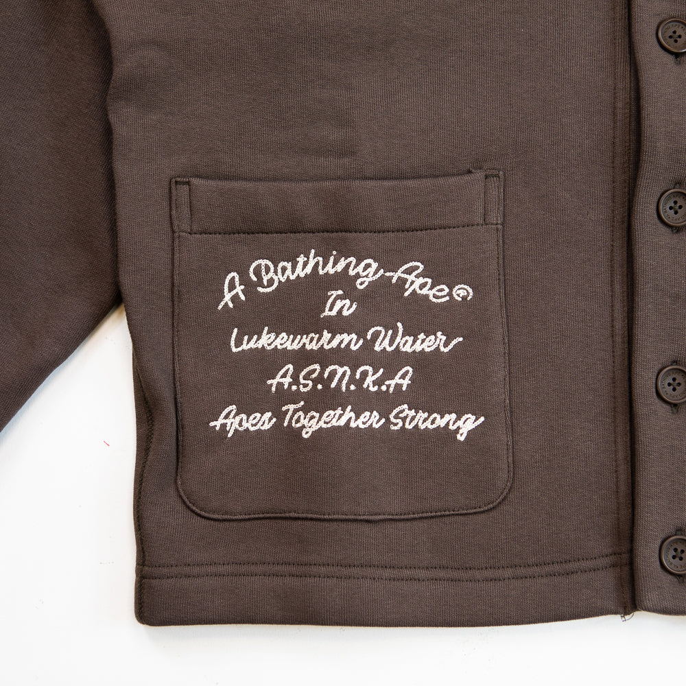 College Badges Sweat Cardigan (Brown) - Image 4
