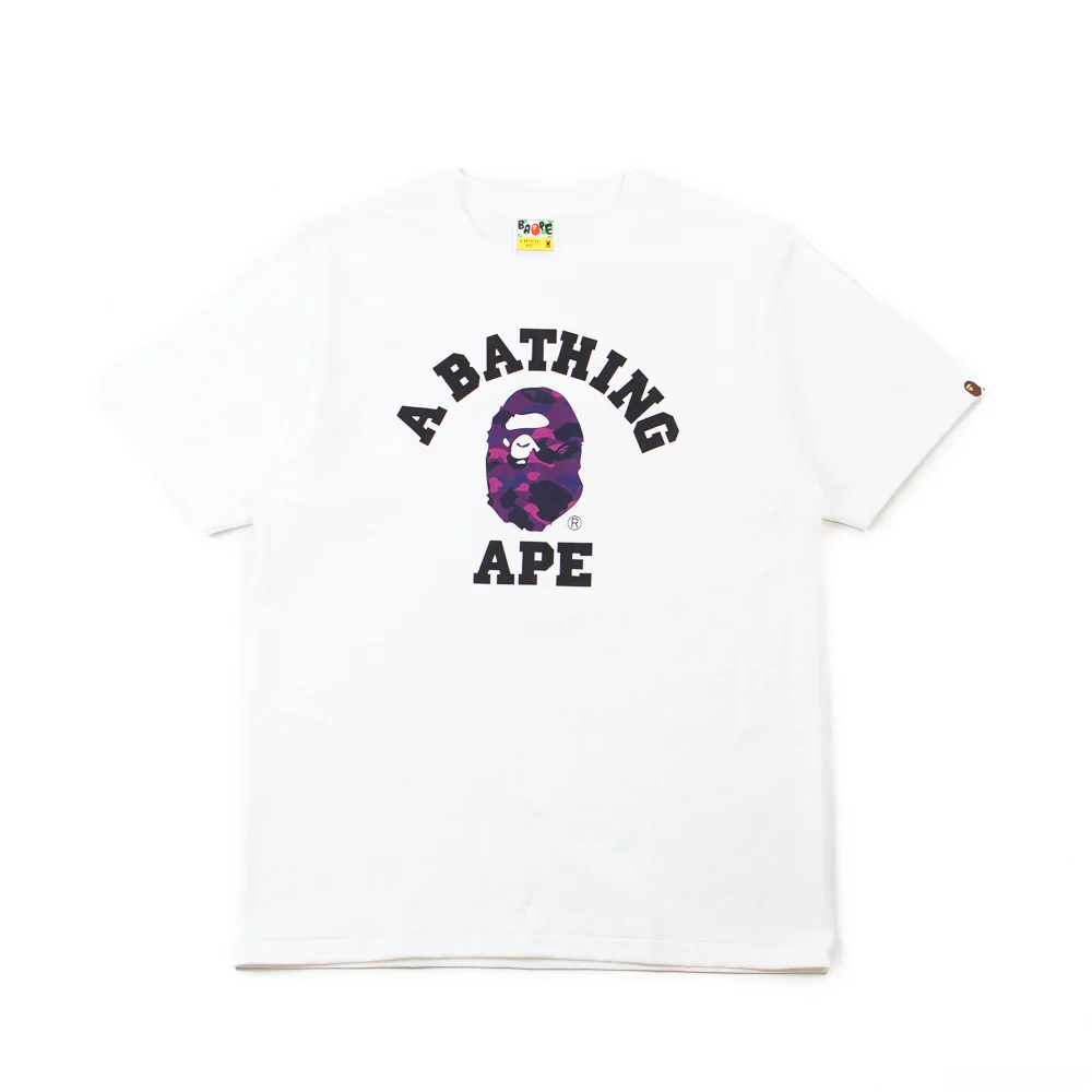 Color Camo College Tee (White/Purple)