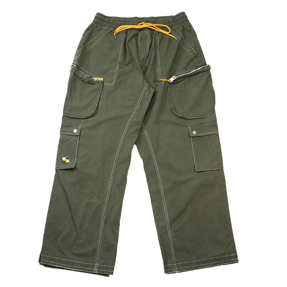 Contrast Cargo Pants (Olive)