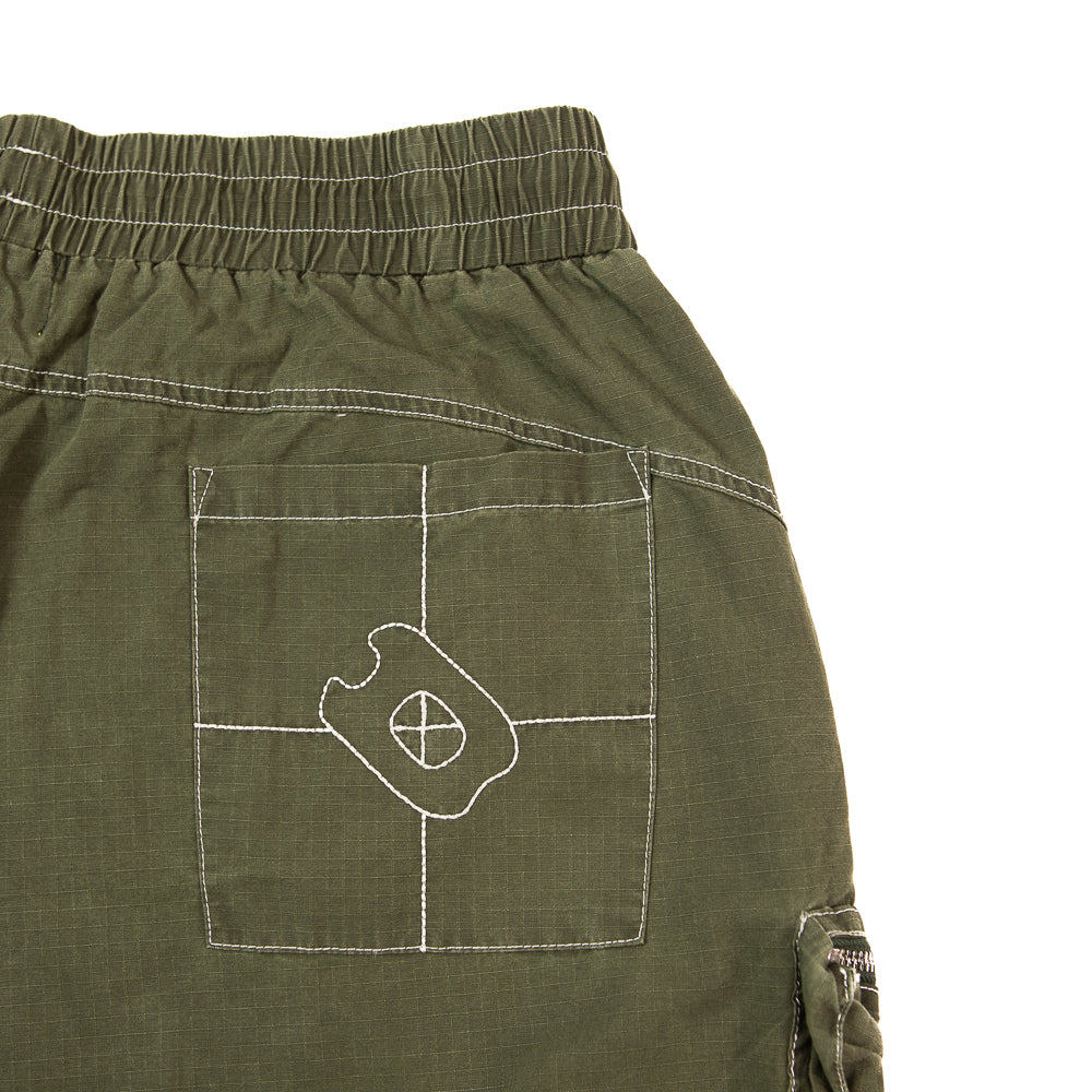 Contrast Cargo Pants (Olive) - Image 3