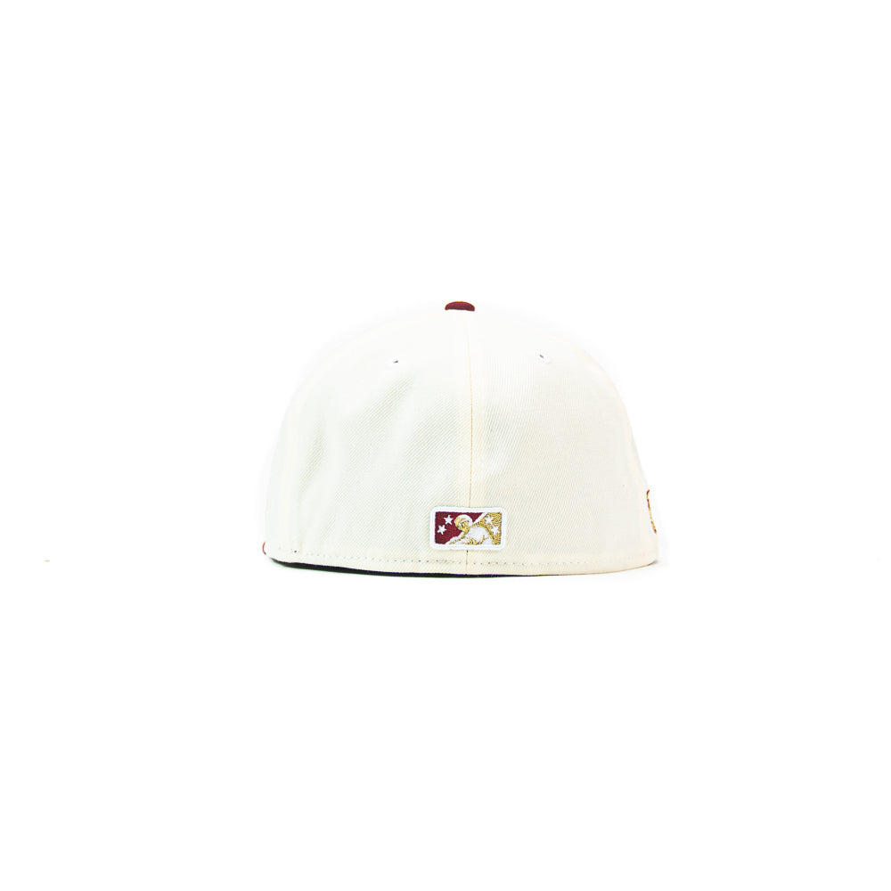 Dayton Dragons Fitted Cap (Chrome White/ Cardinal Red) - Image 2