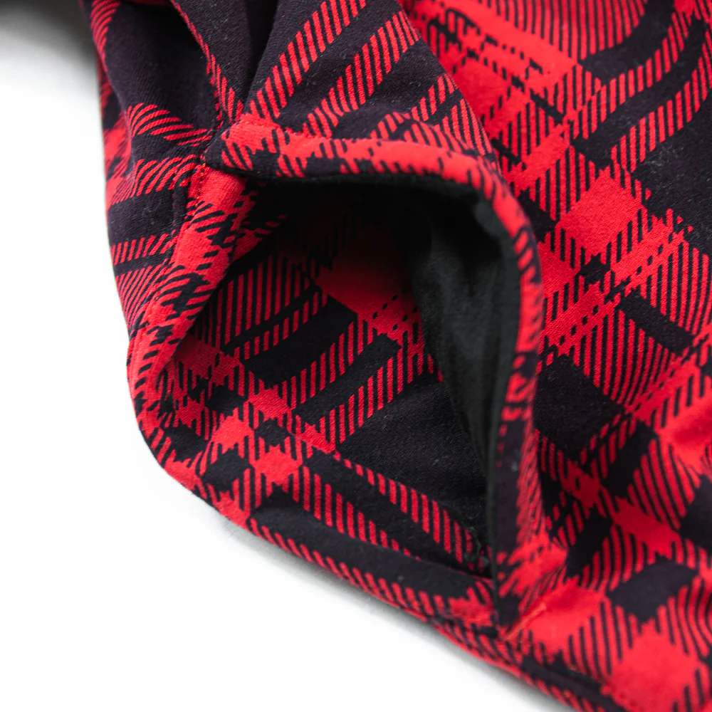 Magic Fleece Novelty Bear Hoodie Plaid (Martin Red/Multi) - Image 4