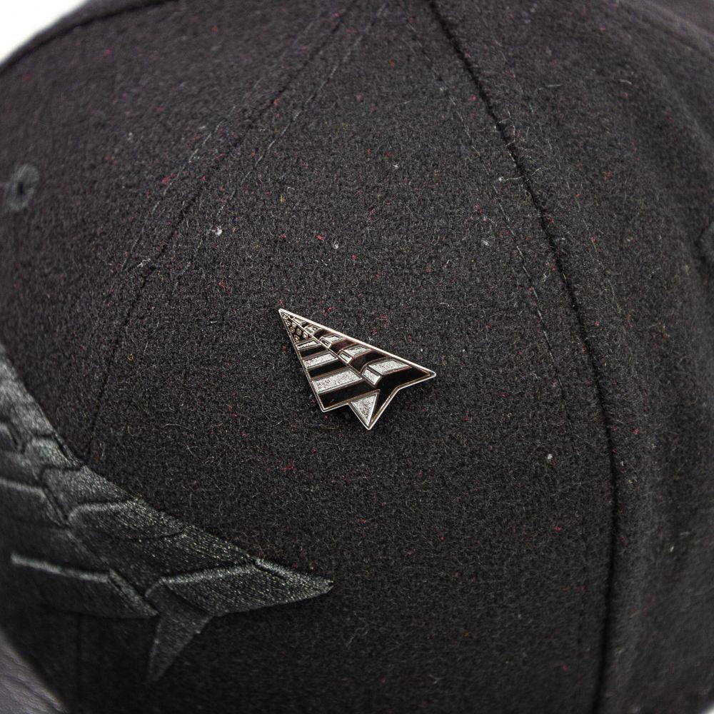 Original Crown Melton Wool & Leather Strapback (Triple Black) - Image 3