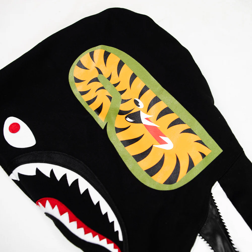Souvenir Shark Zip Hoodie (Black) - Image 4