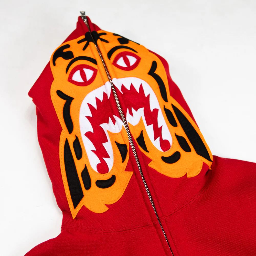 Tiger Full Zip Hoodie (Red) - Image 3
