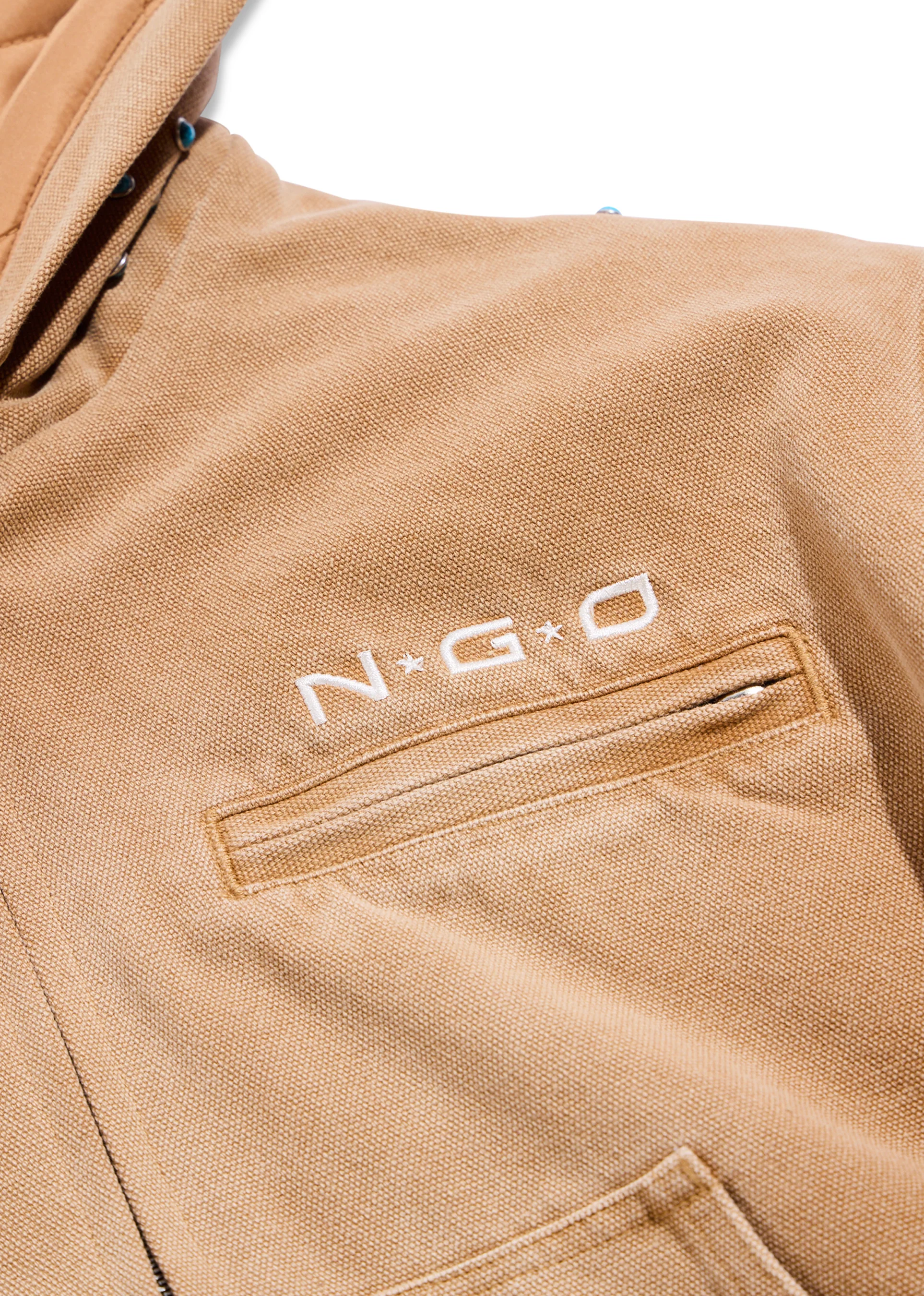 Turquoise Hooded Jacket (Light Brown) - Image 4